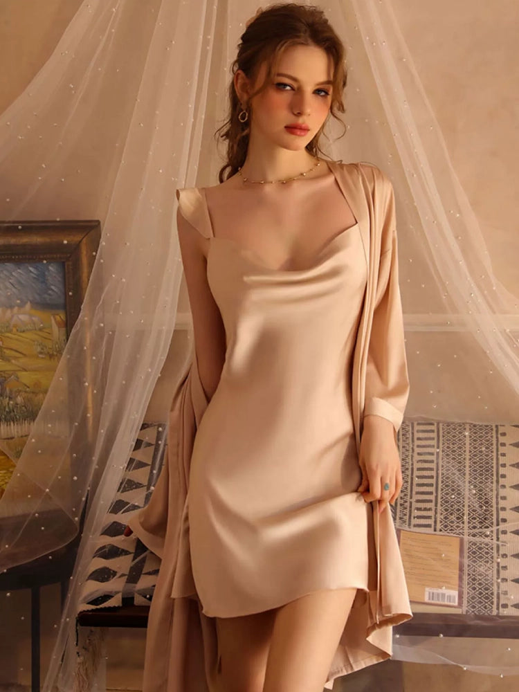 Sexy Ice Silk Nightgowns Sleepwear Set Aes Studio Sexy Ice Silk Nightgowns Sleepwear Set Aes Studio