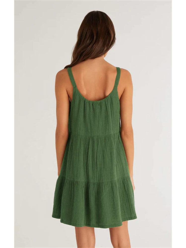 green color Cotton Linen Strapless Sexy Nightgown for women