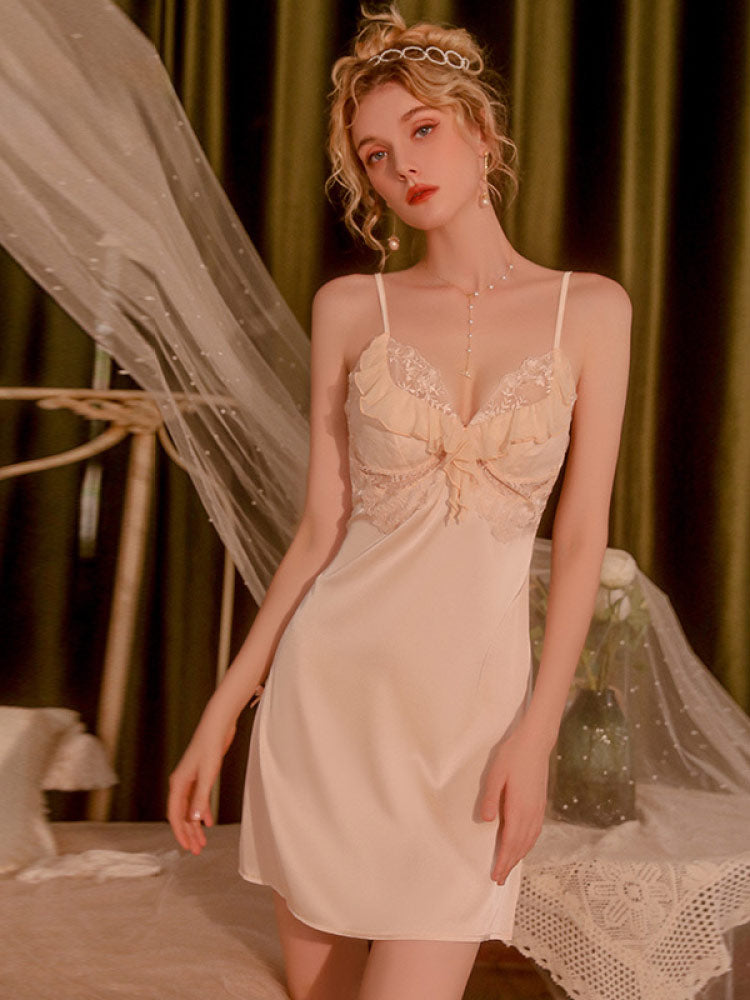 pink color desire sleepwear sexy nightgown set for women robe