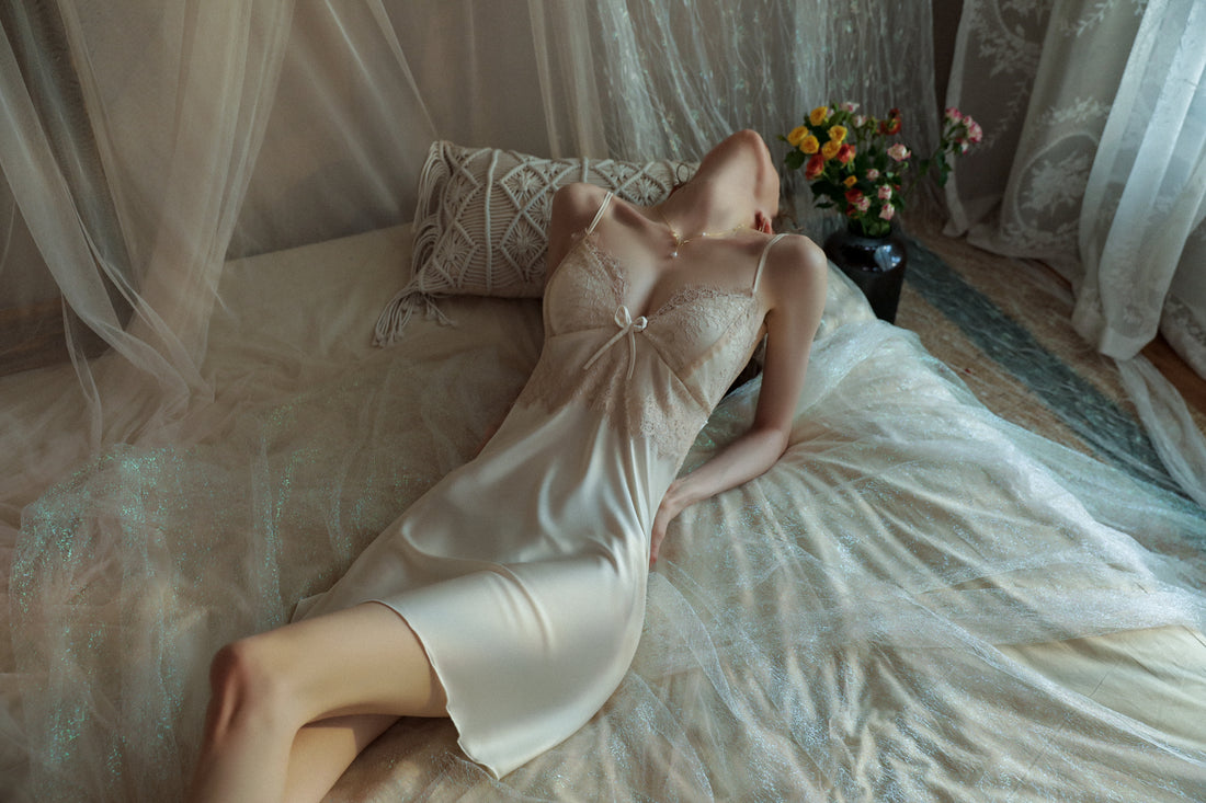 sexy white color lace sleepwear or nightgown