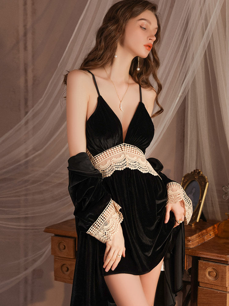 Embroidered Lace Nightgown
